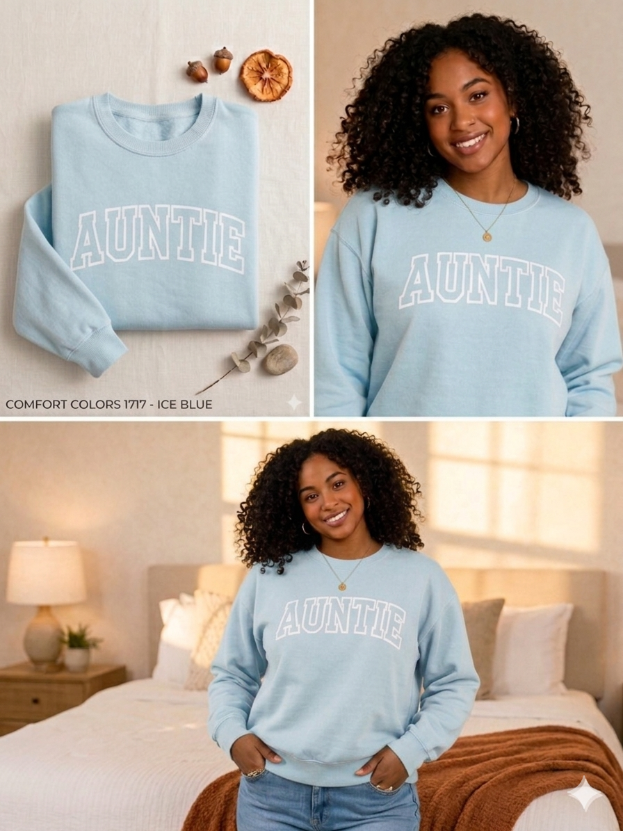 "Auntie" Comfort Colors 1717 Collegiate Crewneck