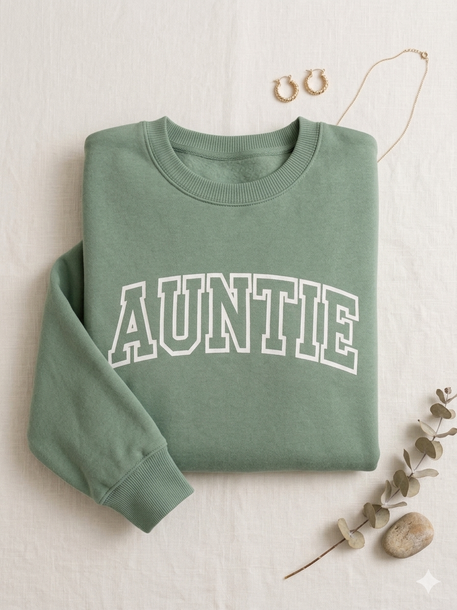 "Auntie" Comfort Colors 1717 Collegiate Crewneck