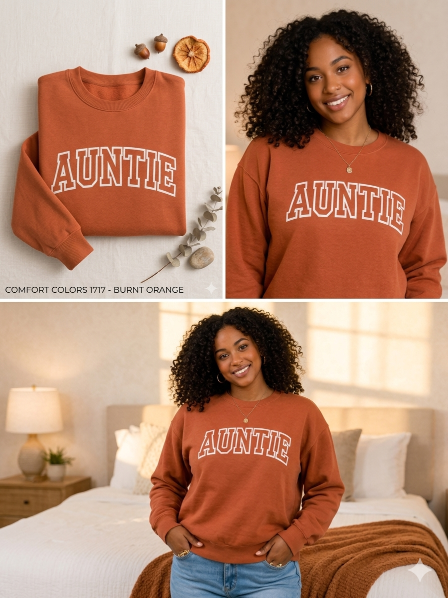 "Auntie" Comfort Colors 1717 Collegiate Crewneck
