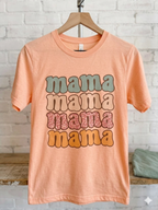 Comfort Colors® Retro Stacked "Mama" Leopard Print Graphic Tee